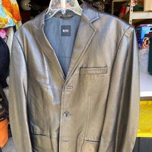Hugo Boss Lambskin leather suit jacket.